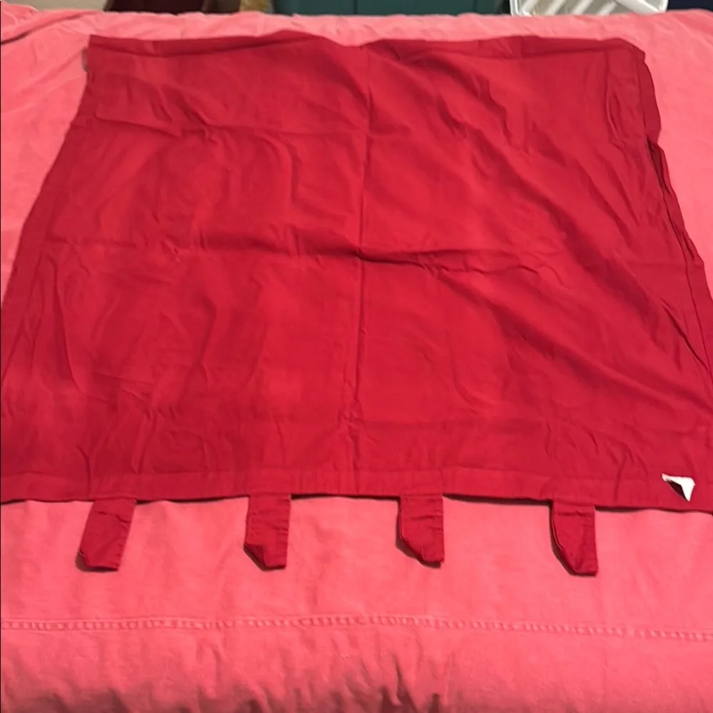 Mainstays Red Cotton Fabric Long Drape Panels 2  with 6 Hang Loops